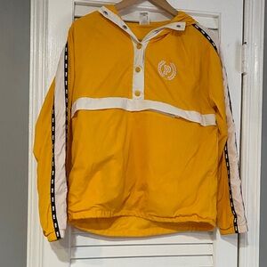 PINK Victoria's Secret Yellow Hooded Jacket with White Trim